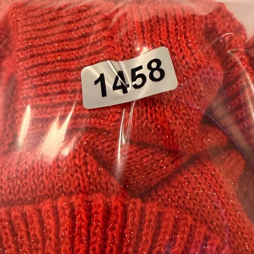 Crewcuts Girls Red Metallic Ruffle Cardigan Sweater AB666 Size 14 Holiday